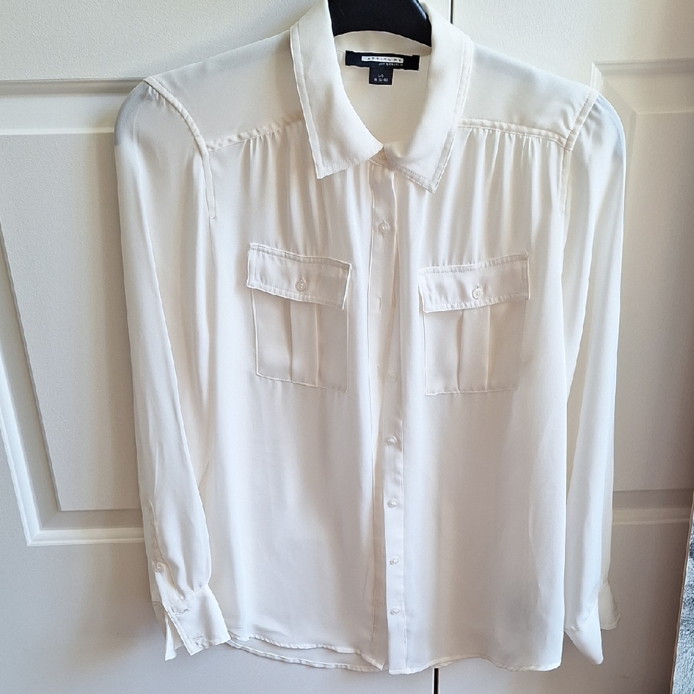 Attitude Jay Manuel Classic White Button-Up Blouse